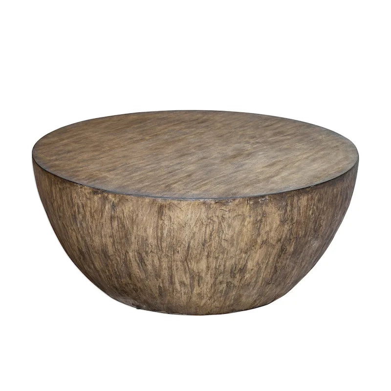 Uttermost Lark Aged Walnut Wood Round Coffee Table