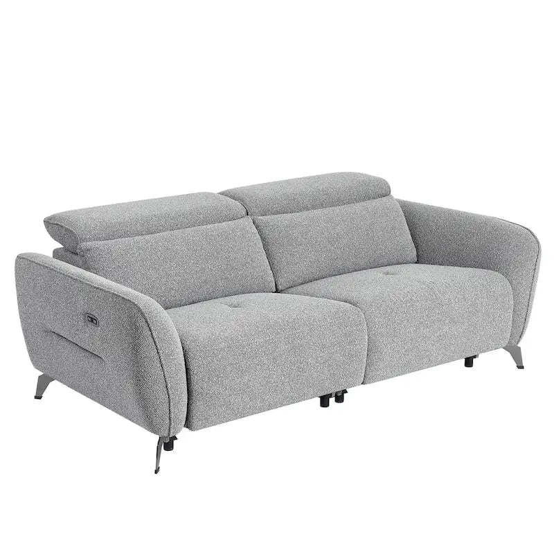 Ensemble de canapés inclinables électriques en chenille de 80 pouces de large pour salon