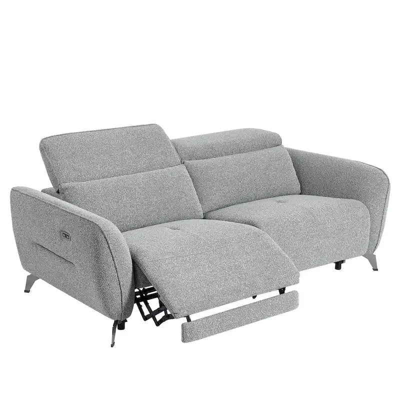 Ensemble de canapés inclinables électriques en chenille de 80 pouces de large pour salon