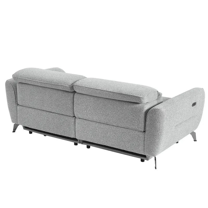 Ensemble de canapés inclinables électriques en chenille de 80 pouces de large pour salon