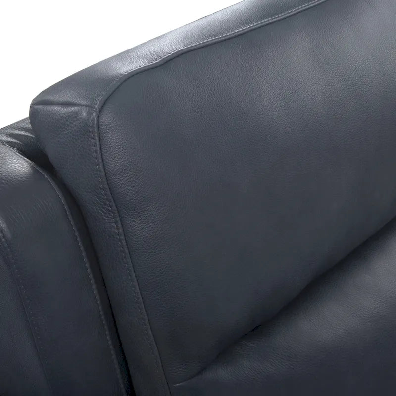 Fauteuil inclinable électrique en cuir pleine fleur de 94 cm de large, avec fonction bascule et port de chargement USB, idéal pour le home cinéma.