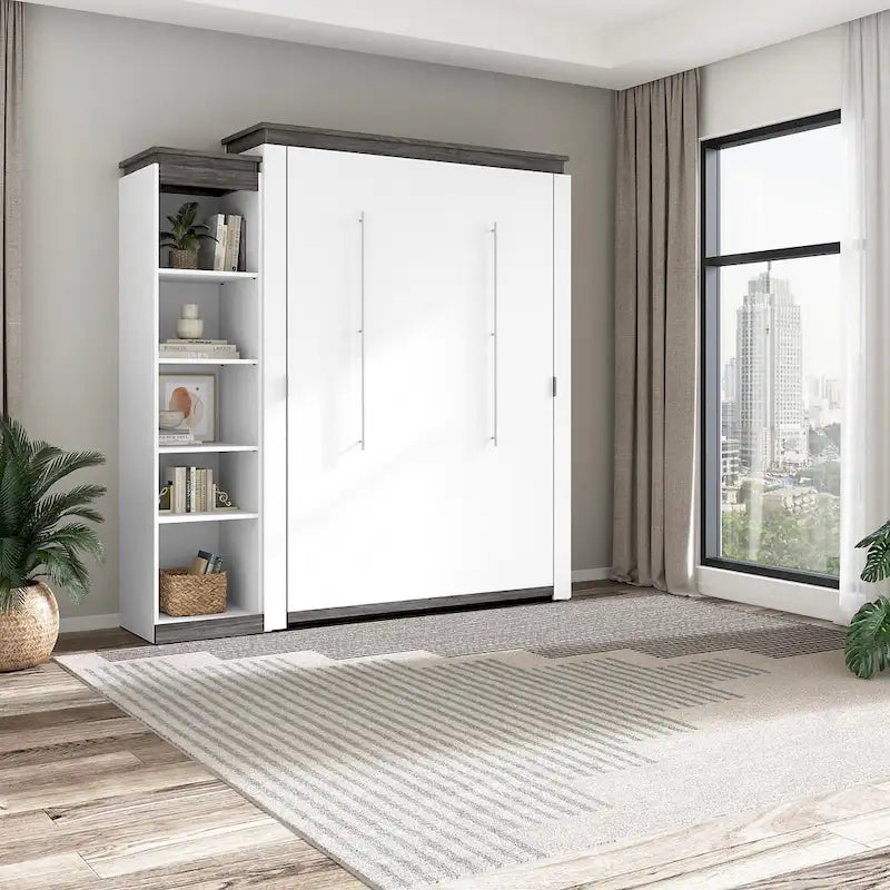 Lit escamotable Orion Queen avec étagères (87 po) de Bestar