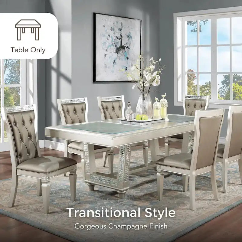 Table de salle à manger extensible Medlee Glam de 84 pouces avec rallonge, de Furniture of America