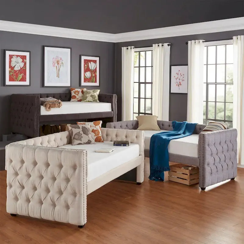 Lit de jour double capitonné Knightsbridge par iNSPIRE Q Artisan