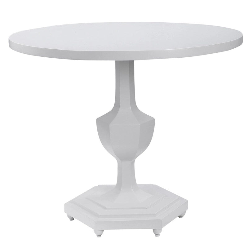 Table d'entrée ronde blanche d'inspiration traditionnelle de 32 pouces