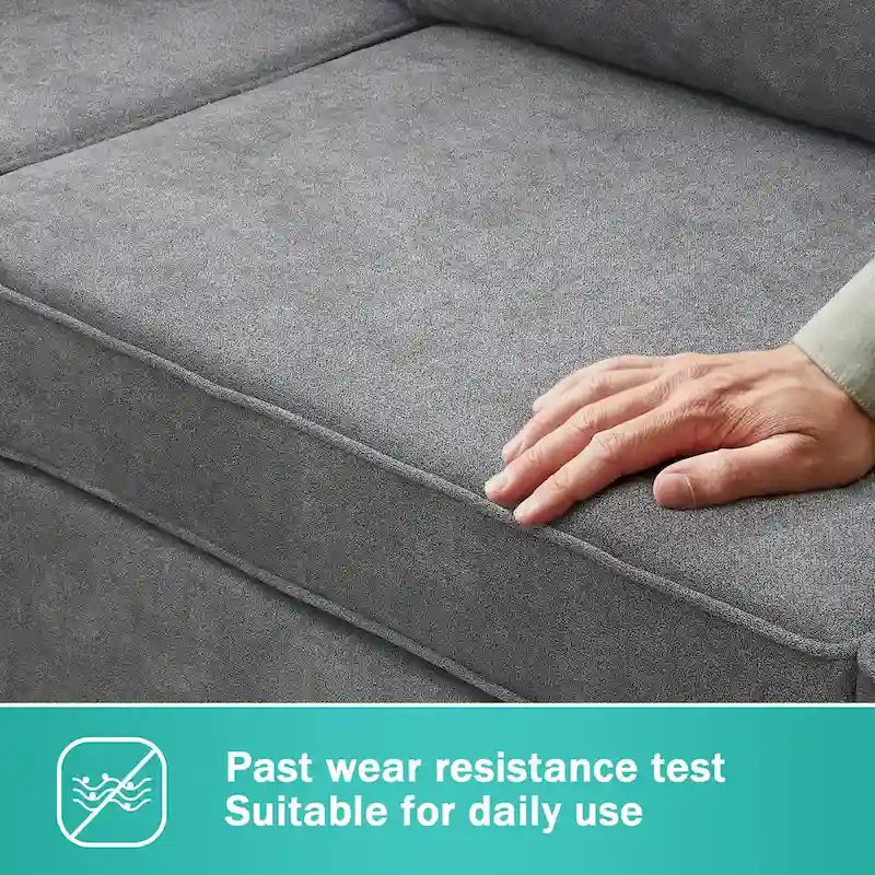 Canapé d'angle moderne rembourré 91*91 pour salon, canapé en forme de L avec 3 coussins