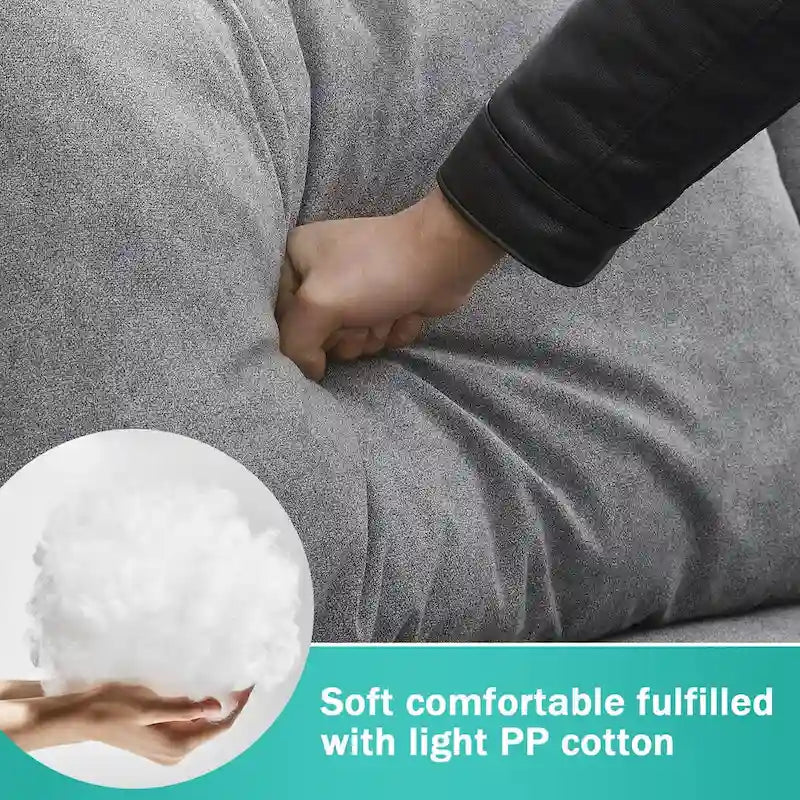 Canapé d'angle moderne rembourré 91*91 pour salon, canapé en forme de L avec 3 coussins