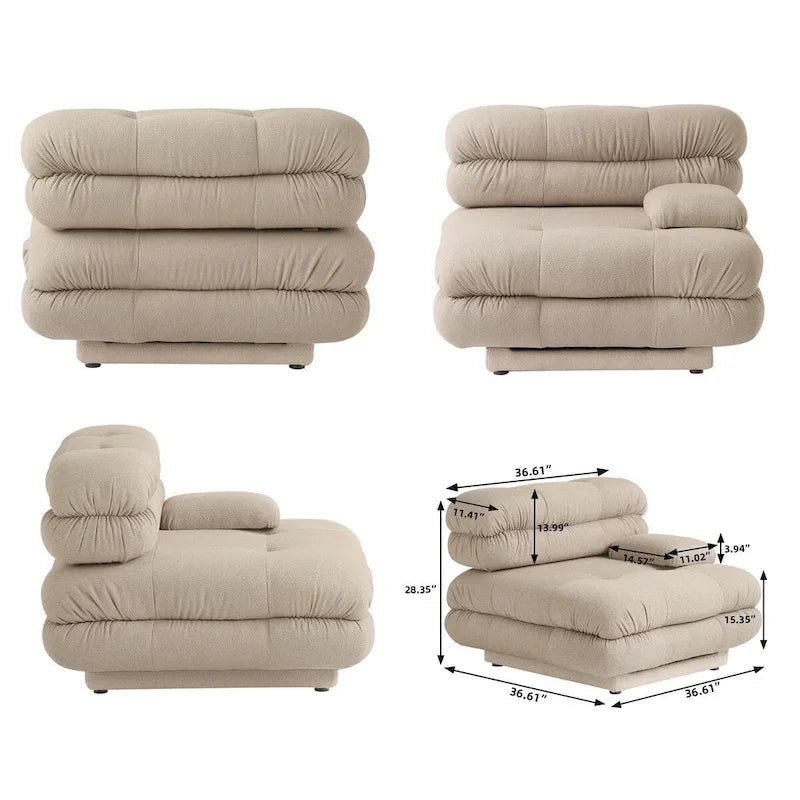 Canapé d'angle moderne en velours peluche, canapé modulable minimaliste en forme de L