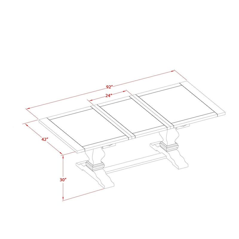 Ensemble de salle à manger 11 pièces East West Furniture : une table de cuisine et 10 chaises Parson en tissu lin (options de finition)