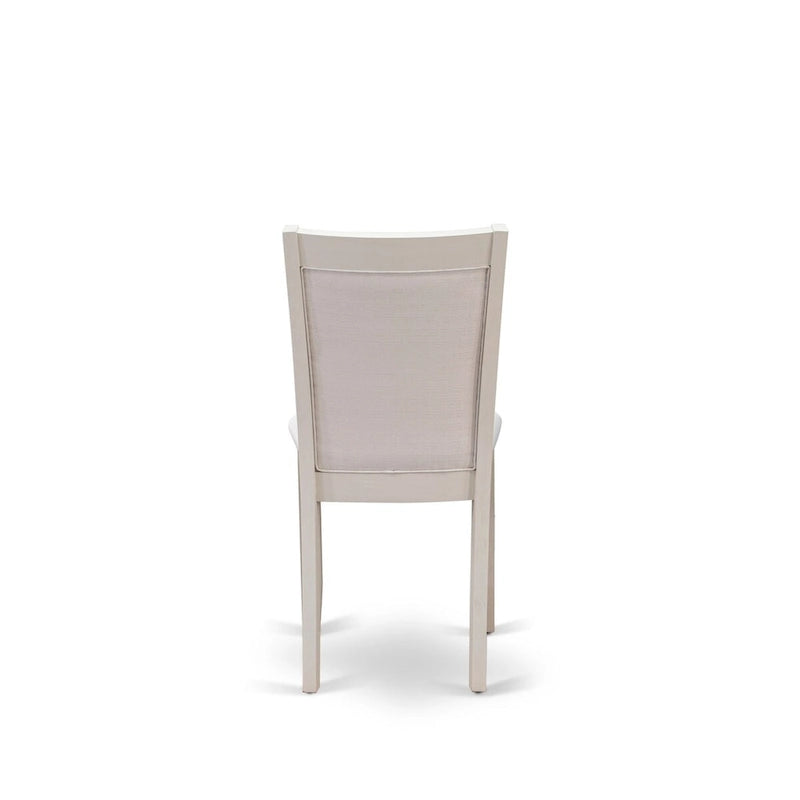 Ensemble de salle à manger East West Furniture : table rectangulaire et chaises Parson en lin crème, coloris blanc lin (composition au choix).