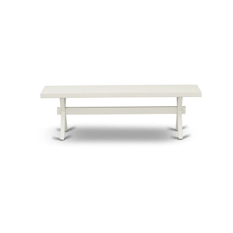 Ensemble de salle à manger East West Furniture : table rectangulaire et chaises Parson en lin crème, coloris blanc lin (composition au choix).