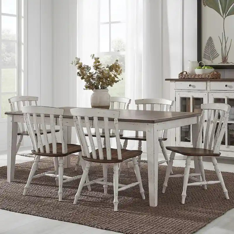 Ensemble table rectangulaire d'extérieur avec chaises de salle à manger - Différentes options